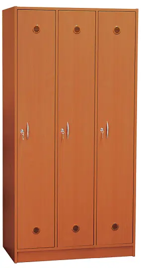 SSL - 180 - 90 šatní skříň dřevěná, 3-dveřová, háček, 1800 x 900 x 500, sokl, třešeň šumavská